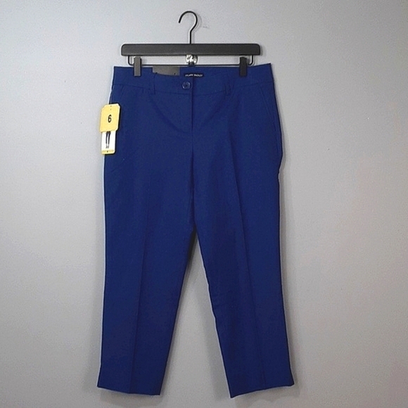 Hilary Radley Pants - Hilary Radley Slim Leg Mazarine Blue Ankle Cropped Pants